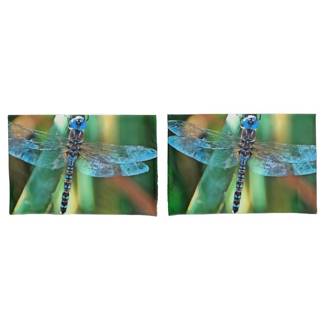 Fantasy Dragonfly in Türkis und Schwarz Kissenbezug (Vorderseite-Set)