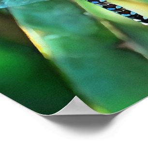 Fantasy Dragonfly in Türkis und Schwarz Poster