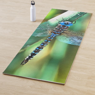 Fantasy Dragonfly in Türkis und Schwarz Yogamatte