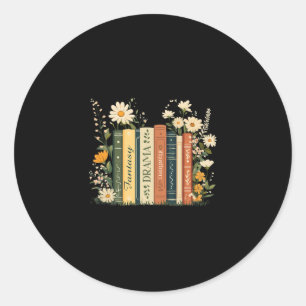 Fantasy-Drama-Tragödie Buch Floral Subtil Anti-Tru Runder Aufkleber