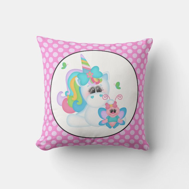 Fantasy Einhorn Mädchen Zimmer Kopfkissen Kissen (Vorderseite)