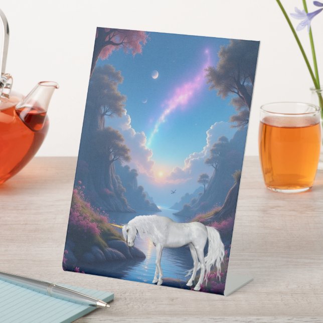 Fantasy-Einhorn-Welt Sockelschild (In Situ)