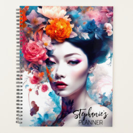 Fantasy-Elegante Blumenmädchen Planer