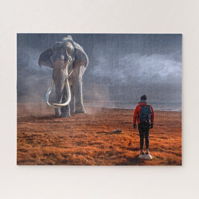 Fantasy Elephant and Man Puzzle (Horizontal)