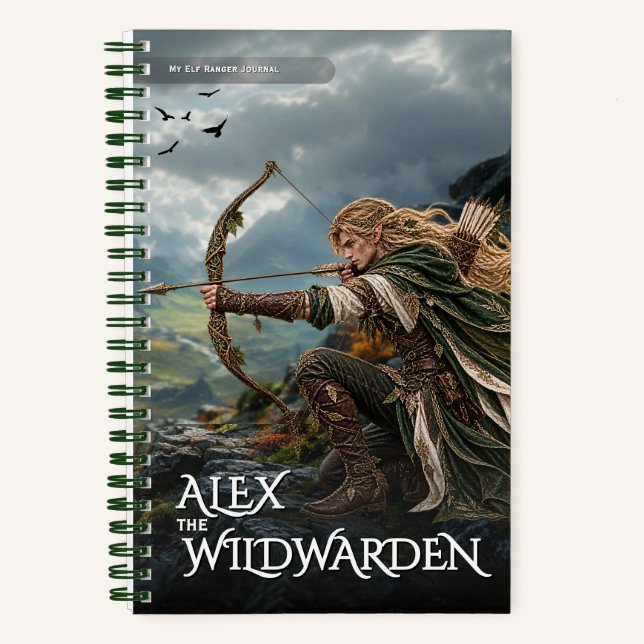 Fantasy-Elfen-Ranger-Notizbuch Notizbuch (Vorderseite)