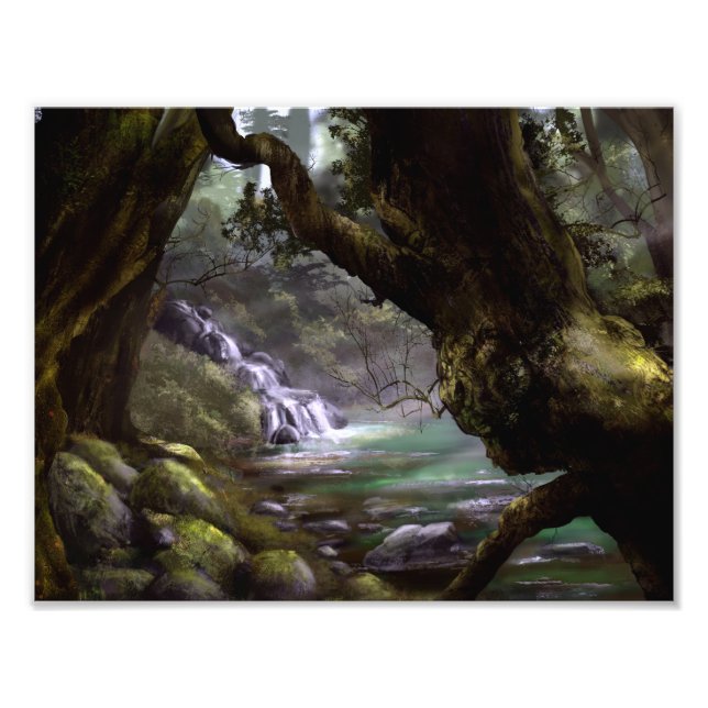 Fantasy-Elfen-Waldbild / Wandkunst Fotodruck (Vorne)