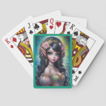 Fantasy-Elfenfrau-Spielkarten