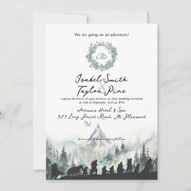Fantasy Elvish Wedding Invitation Einladung (Vorderseite)