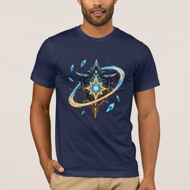 Fantasy Emblem with Floating Blades – Magical Ener T-Shirt (Vorderseite)