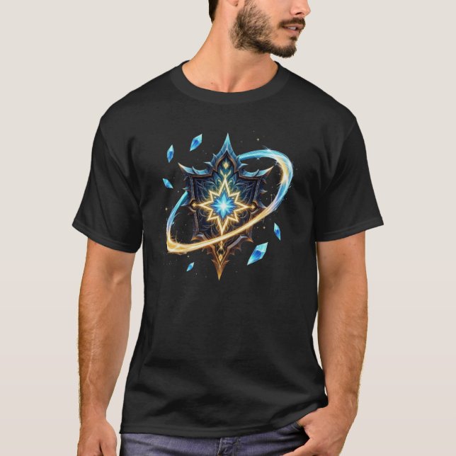 Fantasy Emblem with Floating Blades – Magical Ener T-Shirt (Vorderseite)