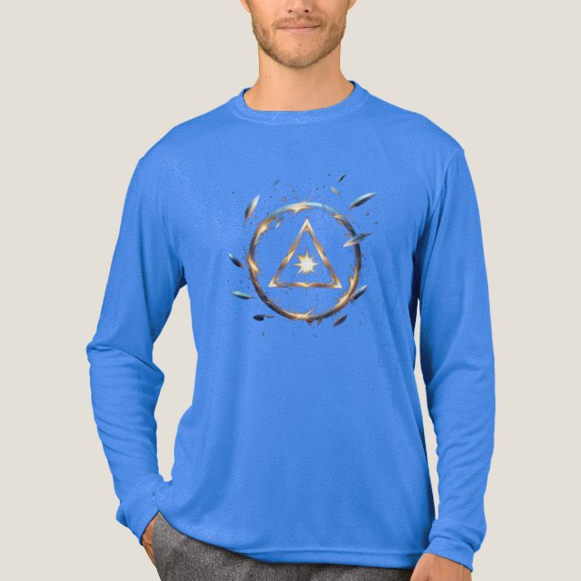 Fantasy Emblem with Floating Blades – Magical Ener Tri-Blend Shirt (Vorderseite)