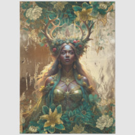 Fantasy Emerald Forest Queen Decoupage Seidenpapier