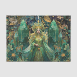 Fantasy Emerald Queens of the Forest Decoupage Seidenpapier