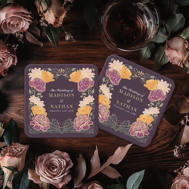 Fantasy Enchanted Blumengarten Hochzeit Rechteckiger Pappuntersetzer (Von Creator hochgeladen)