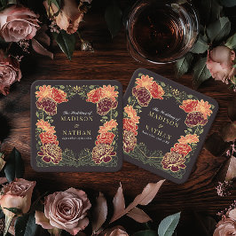 Fantasy Enchanted Blumengarten Hochzeit Rechteckiger Pappuntersetzer