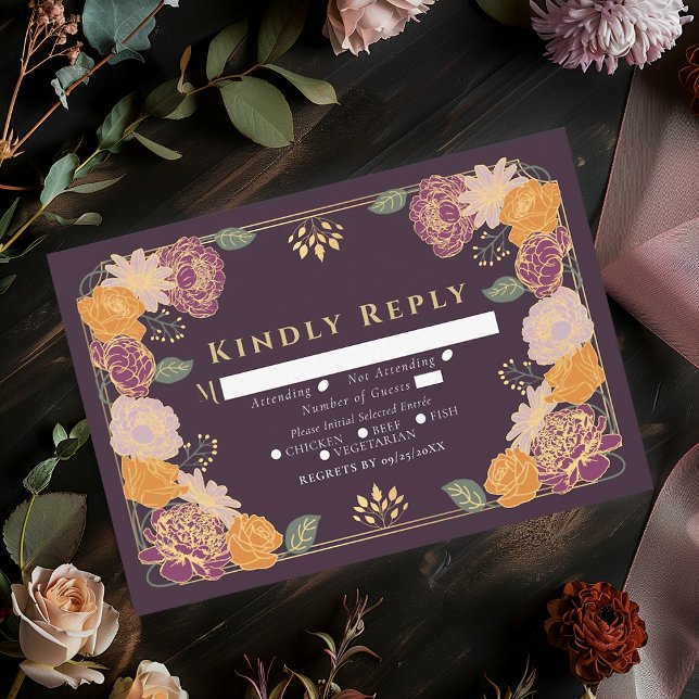 Fantasy Enchanted Blumengarten Hochzeit RSVP Karte (Von Creator hochgeladen)