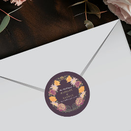 Fantasy Enchanted Blumengarten Hochzeit Runder Aufkleber