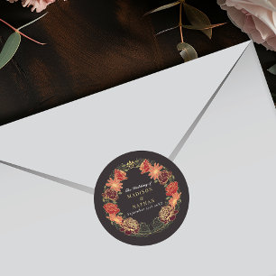 Fantasy Enchanted Blumengarten Hochzeit Runder Aufkleber