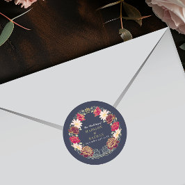 Fantasy Enchanted Blumengarten Hochzeit Runder Aufkleber