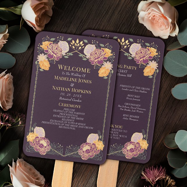 Fantasy Enchanted Blumengarten Hochzeitsprogramm Fächer (Von Creator hochgeladen)