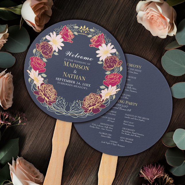 Fantasy Enchanted Blumengarten Hochzeitsprogramm Fächer (Von Creator hochgeladen)