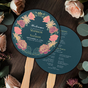 Fantasy Enchanted Blumengarten Hochzeitsprogramm Fächer
