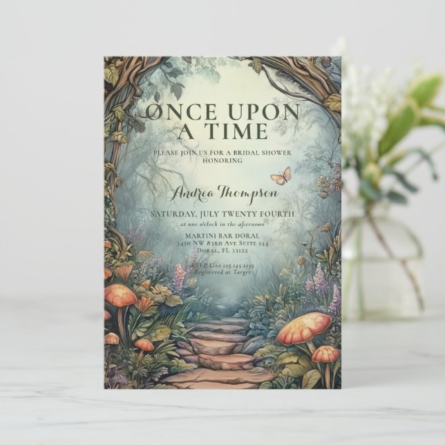 Fantasy Enchanted Brautparty Einladung (Stehend Vorderseite)
