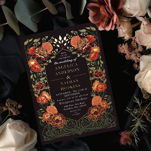 Fantasy Enchanted Floral Garten Hochzeit Folieneinladung