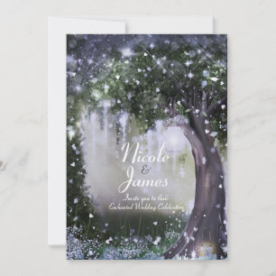 Fantasy Enchanteter Lavendel Liebeswald Hochzeit Einladung
