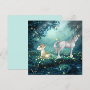 Fantasy Engel and Unicorn Flat Card