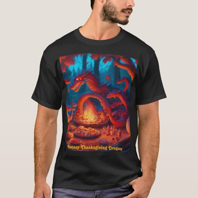 Fantasy Erntedank Dragons T-Shirt (Vorderseite)