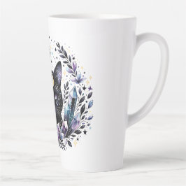 Fantasy Esoteric Crystal Black Cat Milchtasse