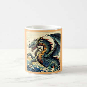 Fantasy European Dragon - Holzschnitt 4 Kaffeetasse