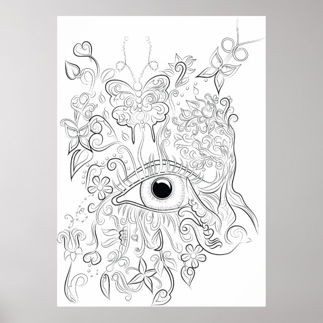 Fantasy eye zeichnend Erwachsenenfarbposter Poster (Vorne)
