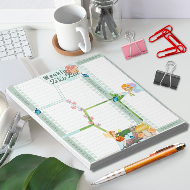 Fantasy Faiasy Butterfly Pilz mit grünem Thema Notizblock (Von Creator hochgeladen)