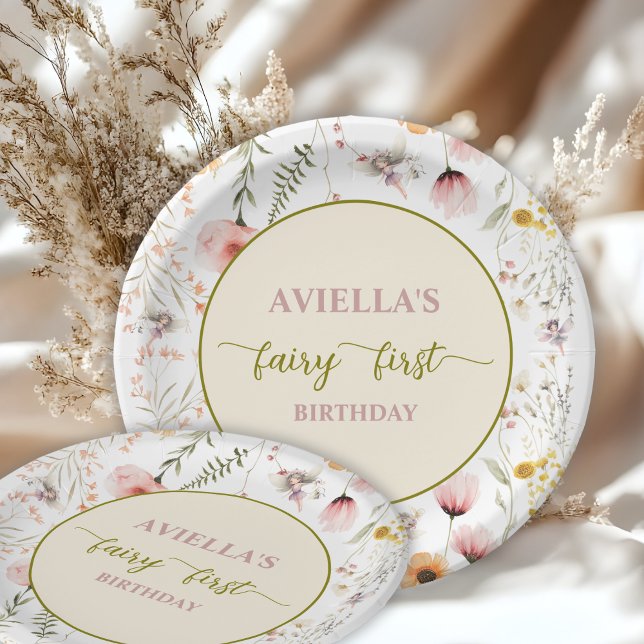 Fantasy Fairy Erste Wildblume Pappteller (Von Creator hochgeladen)