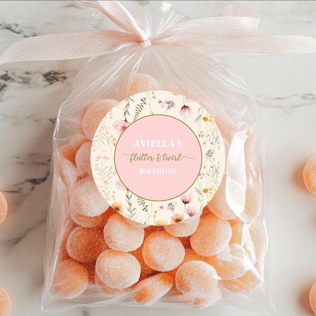 Fantasy Fairy Flutter und Twirl Wildblume Runder Aufkleber (Von Creator hochgeladen)