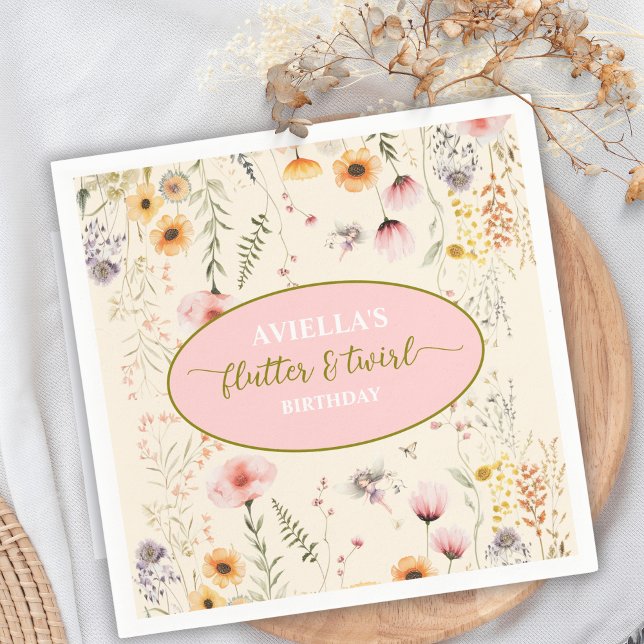 Fantasy Fairy Flutter und Twirl Wildblume Serviette (Von Creator hochgeladen)