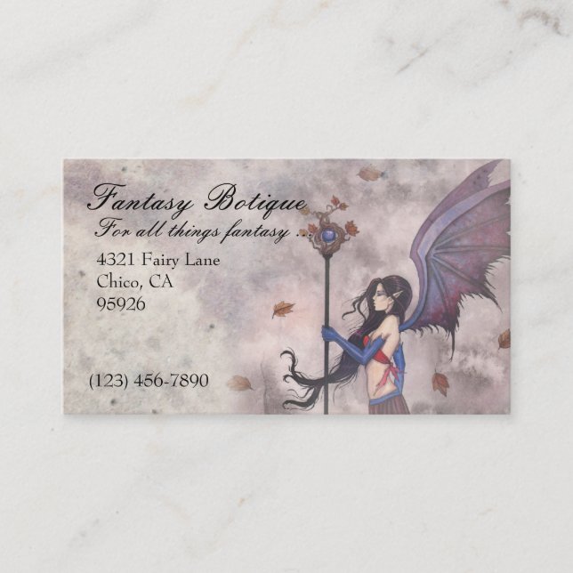 Fantasy Fairy Gothic Business Card Custom Visitenkarte (Vorderseite)