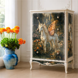 Fantasy Fairy Horse mit Orange Butterfly Flügel Seidenpapier