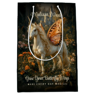Fantasy Fairy Horse Orange Butterfly Flügel Mittlere Geschenktüte