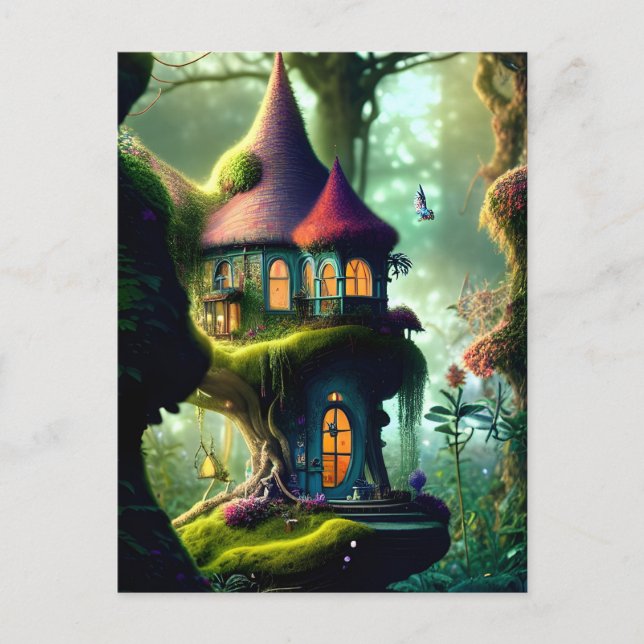 Fantasy Fairy House Postcard Postkarte (Vorderseite)