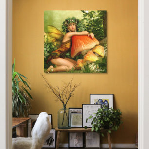 Fantasy Fairy im Wald Leinwanddruck