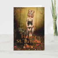 Fantasy Fairy in the Woods St. Patrick's Day Card