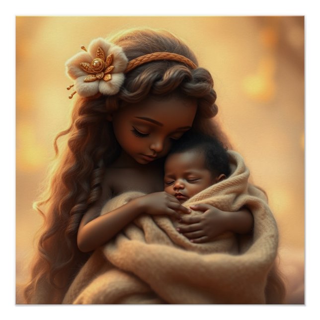 Fantasy Fairy Mother and Baby Art Poster (Vorderseite)