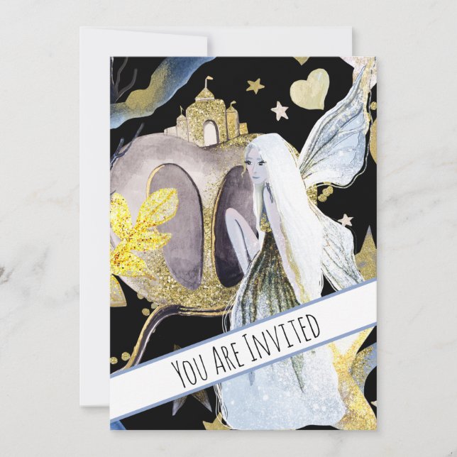 *~* Fantasy Fairy Pumpkin Baby Shower Einladung (Vorderseite)