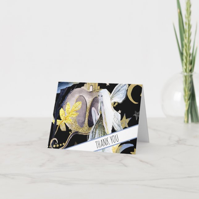 *~* Fantasy Fairy Pumpkin Baby Shower Thank You Dankeskarte (Vorderseite)