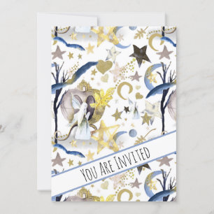 *~* Fantasy Fairy Stars Babydusche Einladung