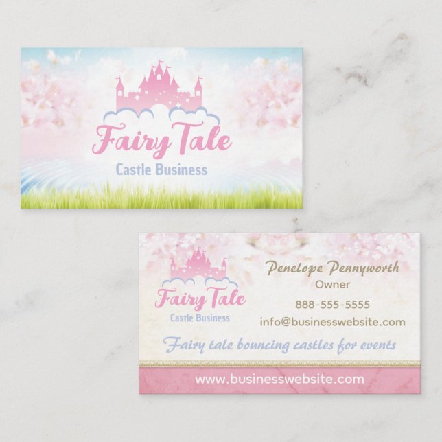 Fantasy Fairy Tale Burg Business Card Visitenkarte (Vorne/Hinten)
