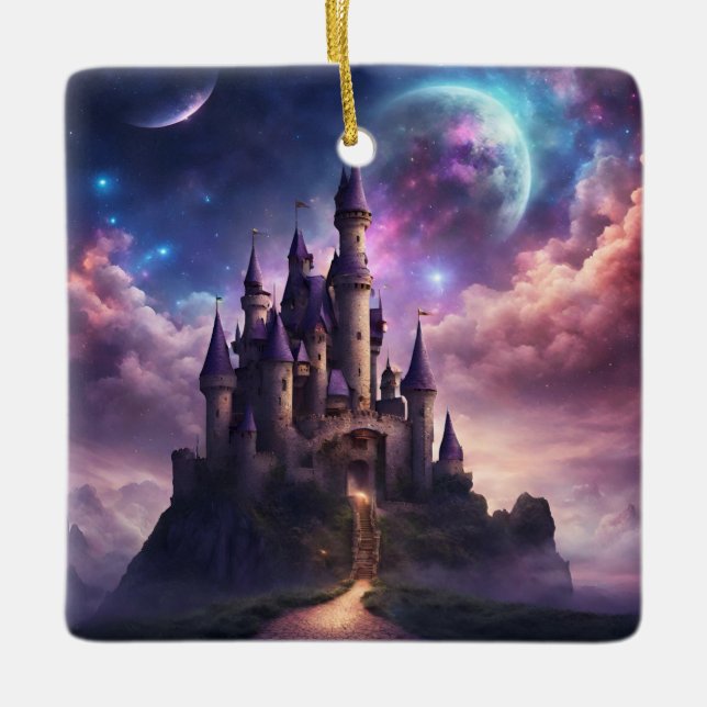 Fantasy Fairy Tale Burg Keramikornament (Vorderseite)